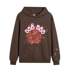 Men's Sp5der 555 Foam Printed Blue Hooded Sweatshirt